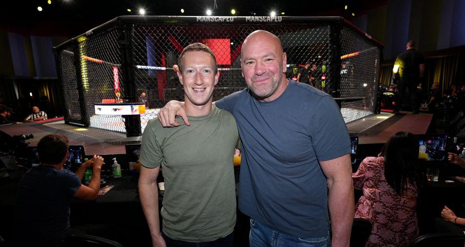 메타 최고경영자 마크 저커버그(왼)와 UFC 회장 데나 화이트(오)